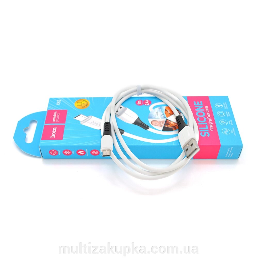 Кабель Hoco X82 silicone, Micro-USB, 2.4A, White, довжина 1м, BOX від компанії Mультізакупка - фото 1