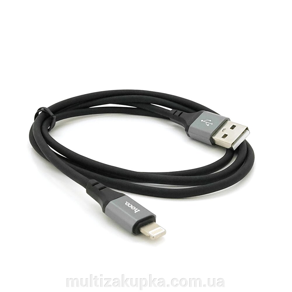 Кабель Hoco X86, Lightning-USB, 2.4A, довжина 1м, Black, BOX від компанії Mультізакупка - фото 1