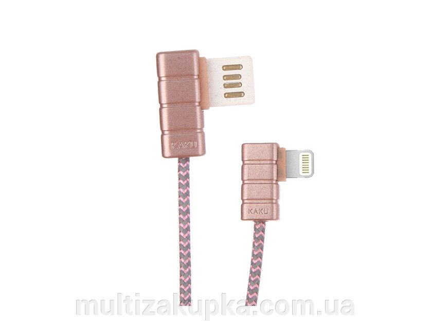 Кабель iKAKU Gallop series for iphone, Rose-Gold, довжина 1м, 2.4A, BOX від компанії Mультізакупка - фото 1