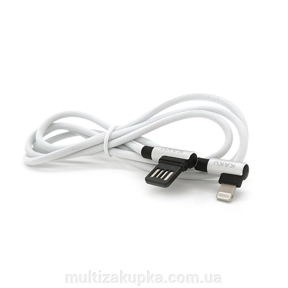 Кабель iKAKU KSC-028 JINDIAN charging data cable for iphone, Silver, довжина 1м, 2.4A, BOX від компанії Mультізакупка - фото 1