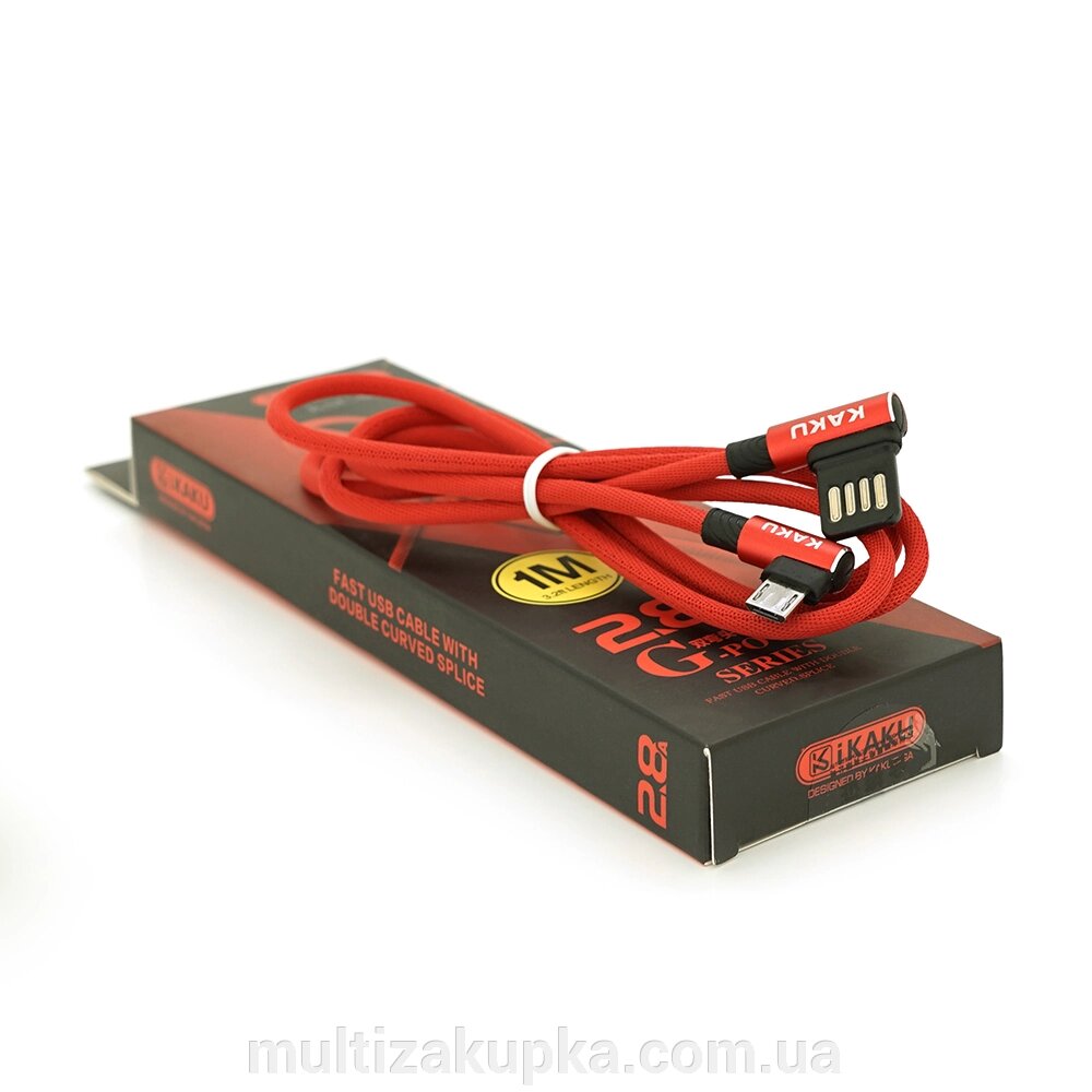 Кабель iKAKU KSC-028 JINDIAN charging data cable for micro, Red, довжина 1м, 2.4A, BOX від компанії Mультізакупка - фото 1