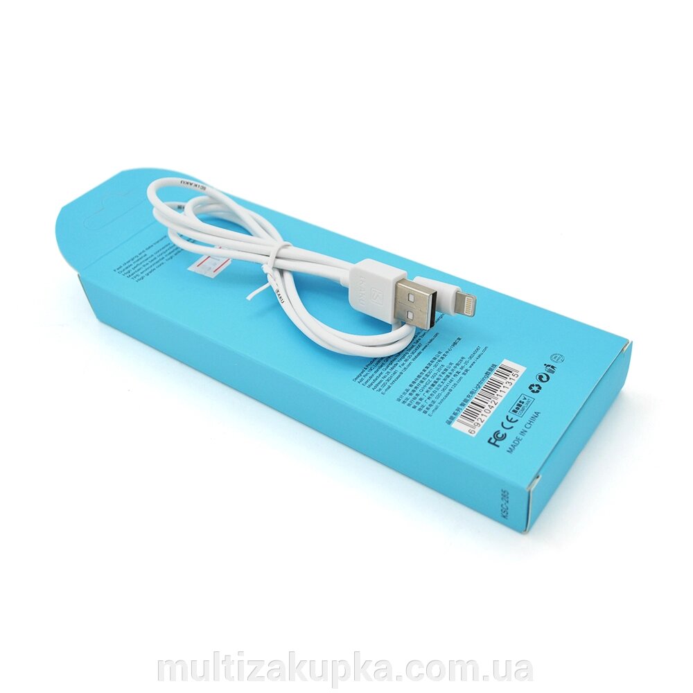 Кабель iKAKU KSC-285 PINNENG charging data cable series for iphone, White, довжина 1м, 2,4А, BOX від компанії Mультізакупка - фото 1