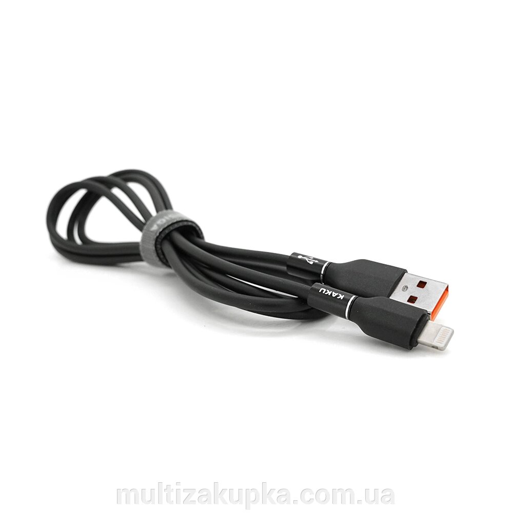 Кабель iKAKU KSC-452 FEIZHUO aluminum alloy charging data cable series for iphone, Black, довжина 1,2м, 3,2А, BOX від компанії Mультізакупка - фото 1