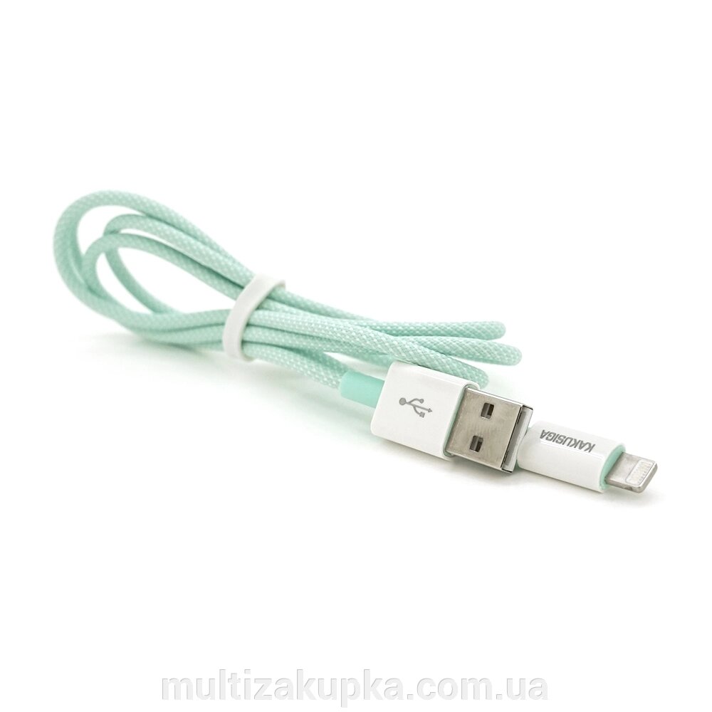 Кабель iKAKU KSC-723 GAOFEI smart charging cable for iphone, Green, довжина 1м, 2.4A, BOX від компанії Mультізакупка - фото 1