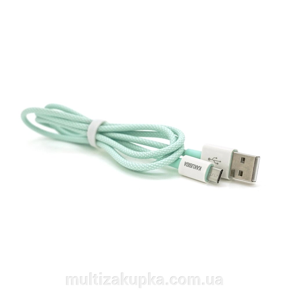 Кабель iKAKU KSC-723 GAOFEI smart charging cable for micro, Green, довжина 1м, 2.4A, BOX від компанії Mультізакупка - фото 1