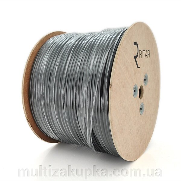 Кабель коакс. з живлення + трос RITAR BM305-RG59 + 2x0.5mm + 1x1.2mm, 0,81 мм. CU, 64x0.12m CCA жовтій екран, 75 Ом, від компанії Mультізакупка - фото 1