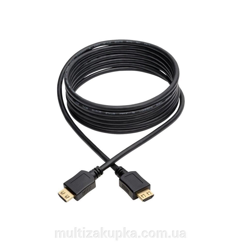 Кабель Merlion HDMI-HDMI HIGH SPEED 10m, v1.4, OD-7.5mm, круглий Black, коннектор Black, (Пакет) Q50 від компанії Mультізакупка - фото 1