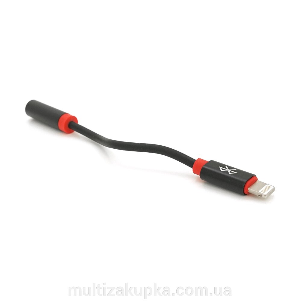 Кабель-перехідник KIN KY-202 Jack 3.5mm (F) => Lighting (M), 0.1м, Black, Box від компанії Mультізакупка - фото 1