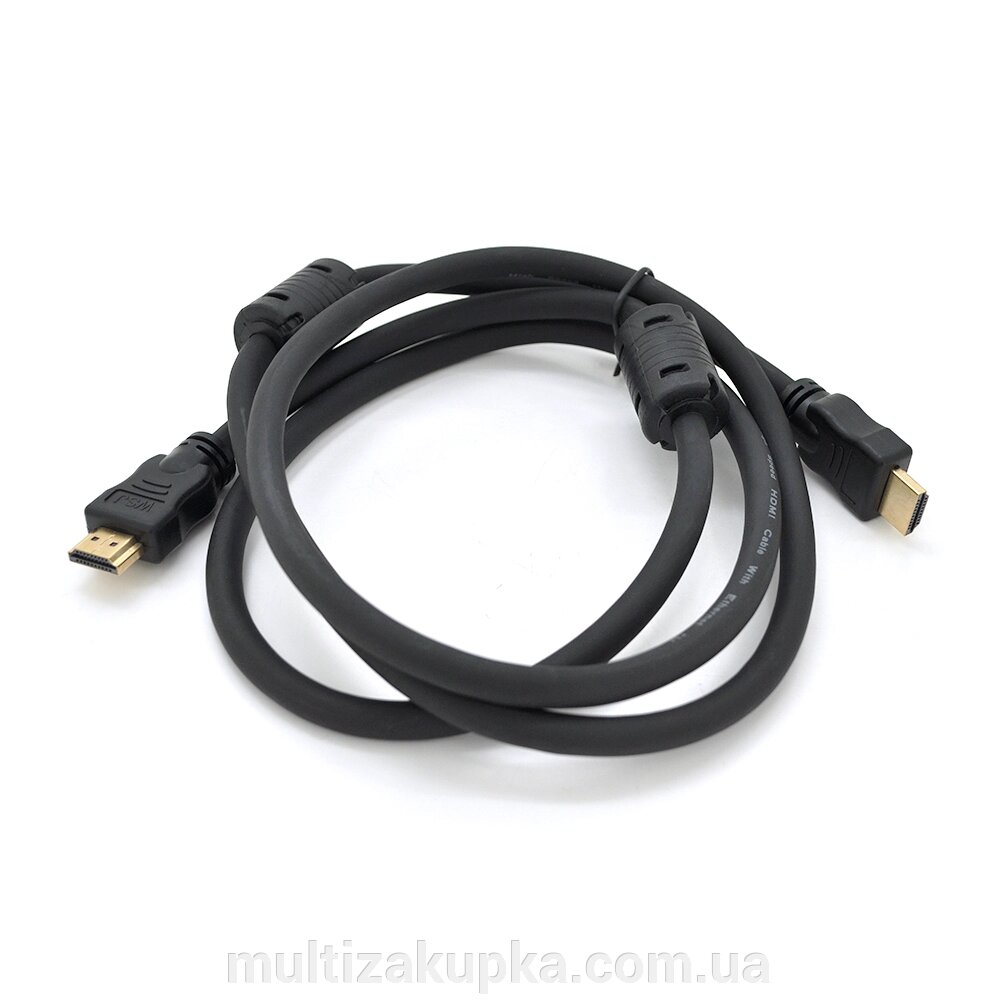 Кабель Premium Ritar PL-HD348 HDMI-HDMI Ultra HD 4K,1080P, 2.0m, v1,4, OD-7.3mm, з фільтром, круглий Black, коннектор від компанії Mультізакупка - фото 1