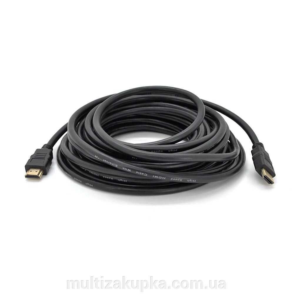 Кабель Premium Ritar PL-HD94 HDMI-HDMI Ultra HD 1080P, 2.0m, v1,4, OD-7.3mm, з фільтром, круглий Black, коннектор Gold, від компанії Mультізакупка - фото 1