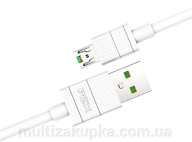 Кабель PZX V-107, Quick Charge 4.0 Micro Cable, 4.0A, White, довжина 1м, BOX від компанії Mультізакупка - фото 1