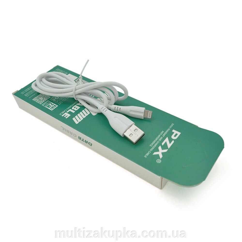 Кабель PZX V141, Lighting, Output 2.1A, White, довжина 1.0м, BOX від компанії Mультізакупка - фото 1