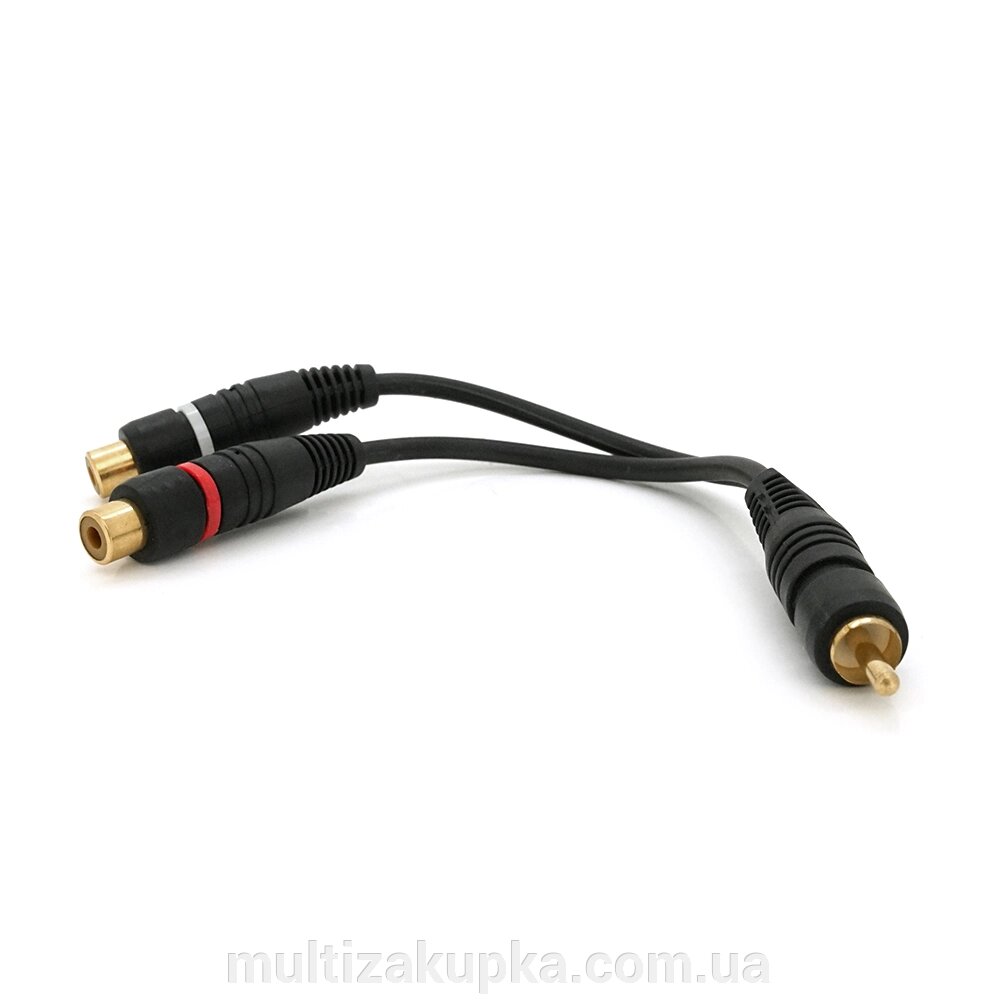 Кабель RCA (тато) => 2хRCA (мама), CU, круглий, Black, 0,2 м, (Пакет) Q250 від компанії Mультізакупка - фото 1