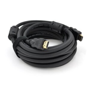 Кабель Ritar PL-HD348 HDMI-HDMI Ultra HD 4K,1080P, 10.0m, v1,4, OD-8.0mm, з фільтром, круглий Black, коннектор Gold,