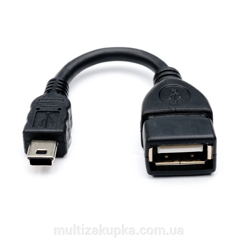 Кабель USB 2.0 AF/Mini-B OTG, 0,1m, чорний від компанії Mультізакупка - фото 1