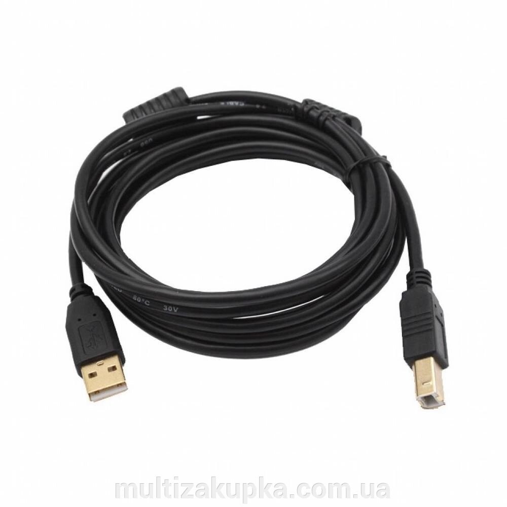 Кабель USB 2.0 AM/BM, 1.0m, 1 ферит, чорний, Пакет Q500 від компанії Mультізакупка - фото 1