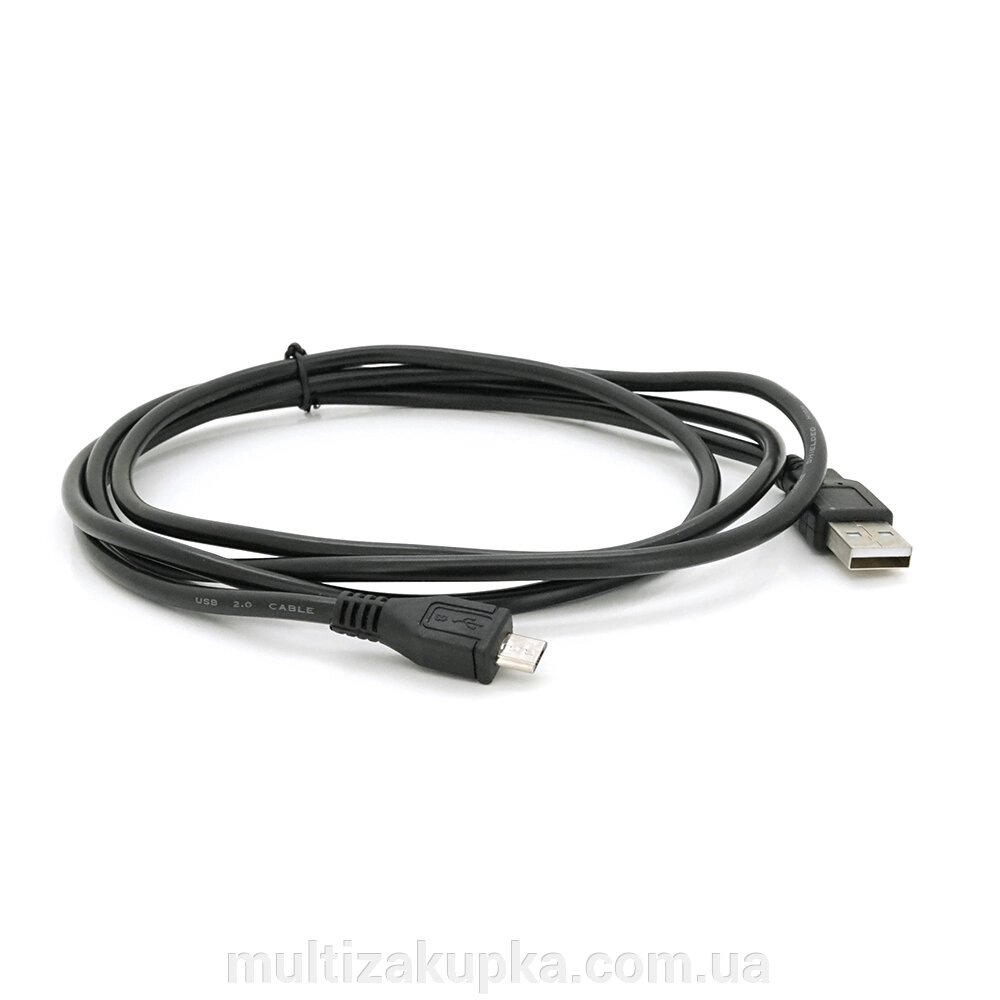 Кабель USB 2.0 (AM/Miсro 5 pin) 1,5 м, чорний, Пакет Q250 від компанії Mультізакупка - фото 1