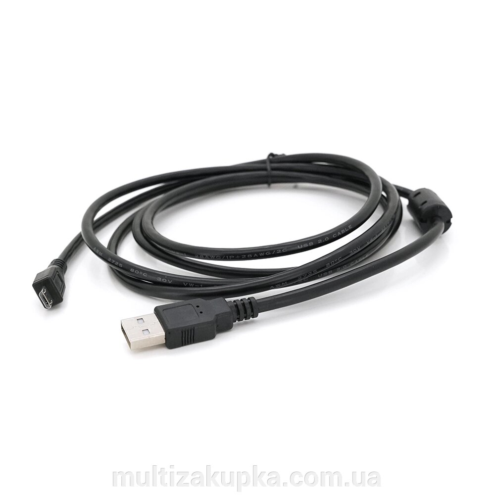 Кабель USB 2.0 ( AM / Miсro 5 pin) 1,8 м, чорний, Пакет Q250 від компанії Mультізакупка - фото 1