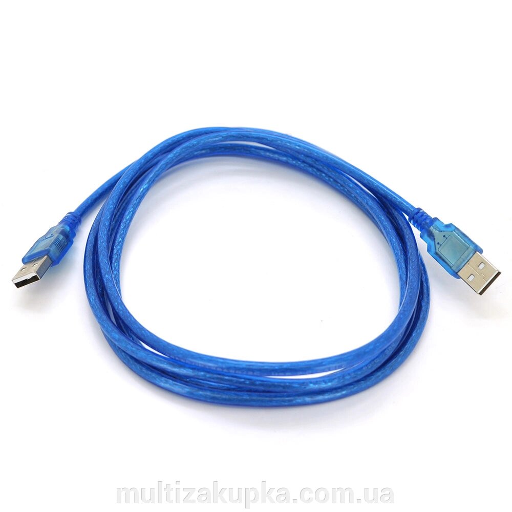 Кабель USB 2.0 RITAR AM / AM, 1.5m, 1 ферит, прозорий синій від компанії Mультізакупка - фото 1