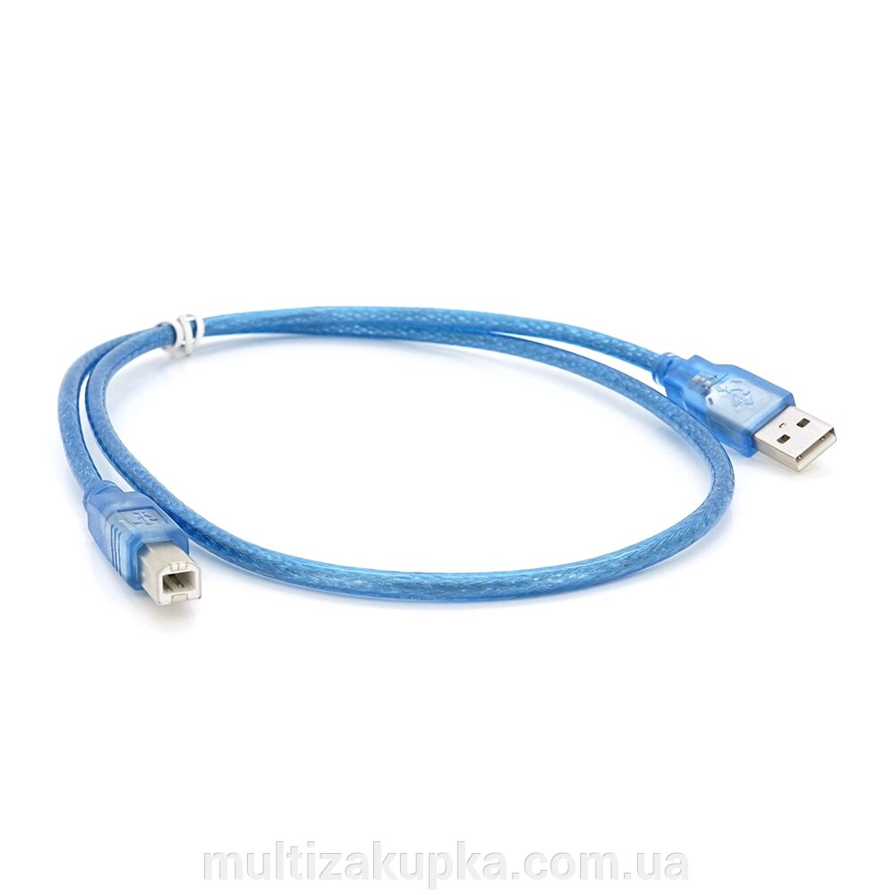 Кабель USB 2.0 RITAR AM / BM, 0.5m, прозорий синій від компанії Mультізакупка - фото 1