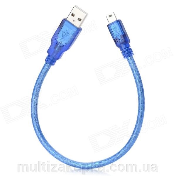 Кабель USB 2.0 RITAR (AM/Mini 5 pin) 0,3 м, синій прозорий від компанії Mультізакупка - фото 1