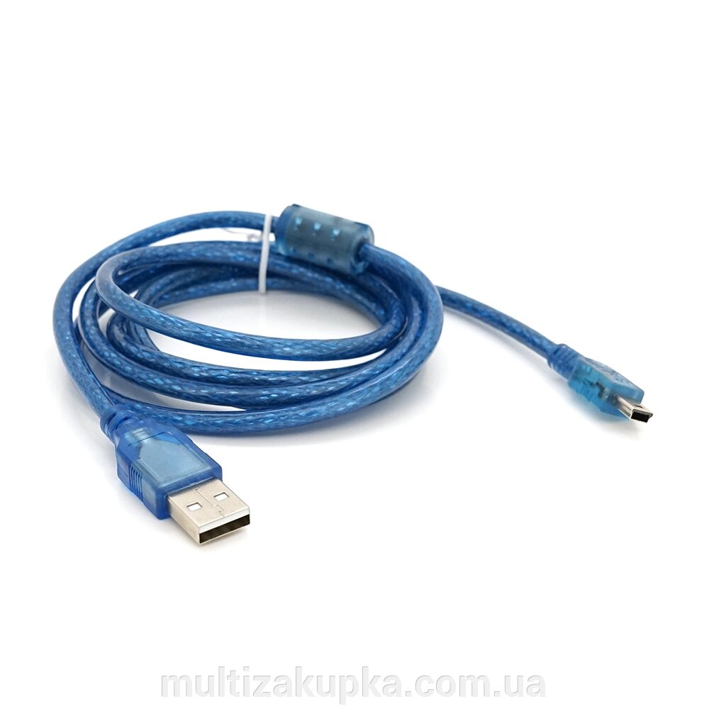 Кабель USB 2.0 RITAR (AM / Mini 5 pin) 1,5м, синій прозорий, Q200 від компанії Mультізакупка - фото 1