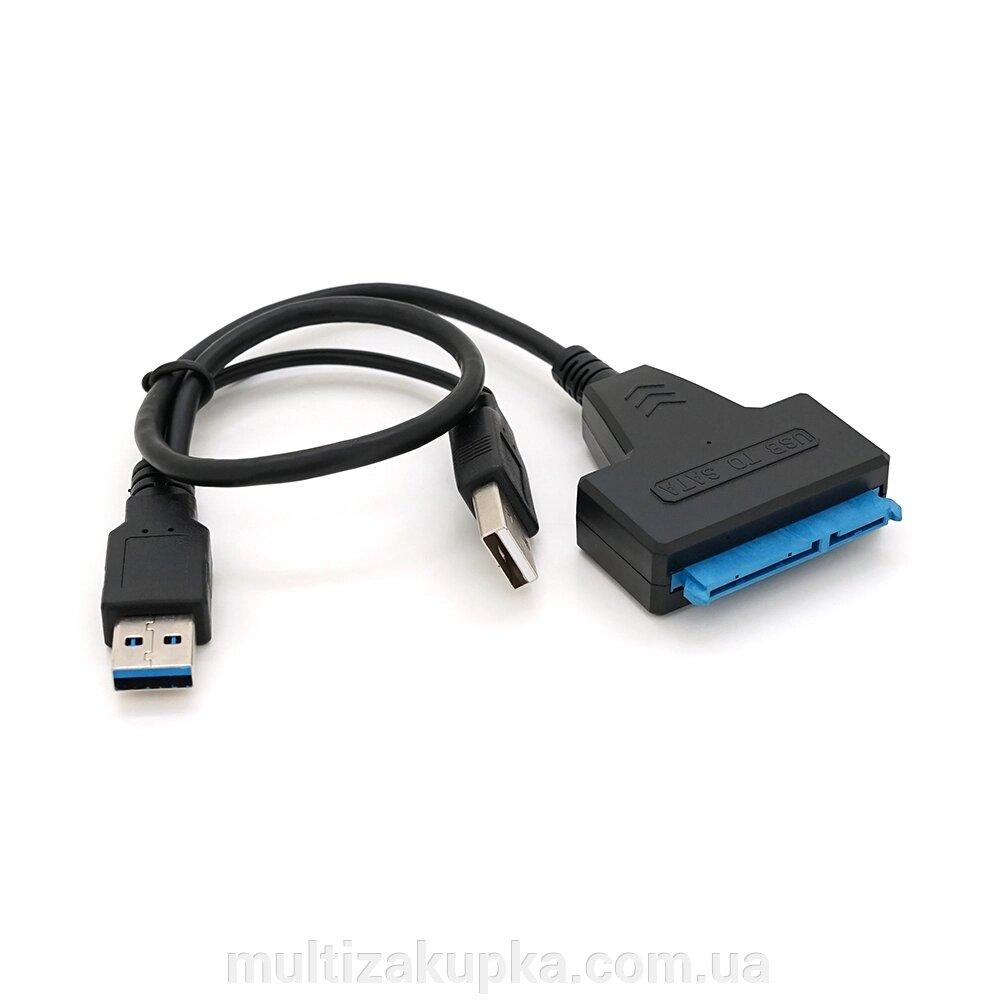 Кабель Usb 3.0 AM + USB 2.0 to SATA black 0.1m для HDD / SSD дисків від компанії Mультізакупка - фото 1