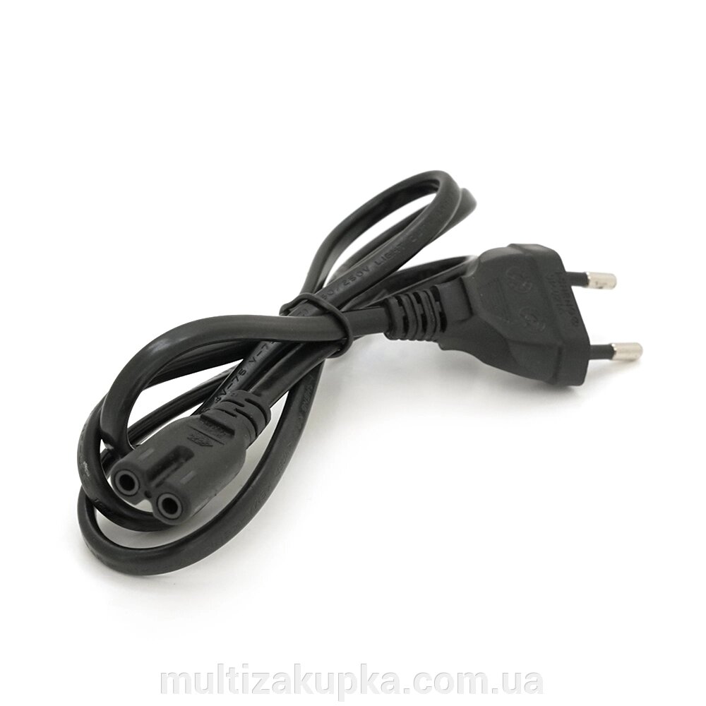 Кабель живлення 1.0m, 0.5mm, PC-184/2 CEE7 / 16-C7 2 pin (для побутової техніки), Black, OEM Q600 від компанії Mультізакупка - фото 1