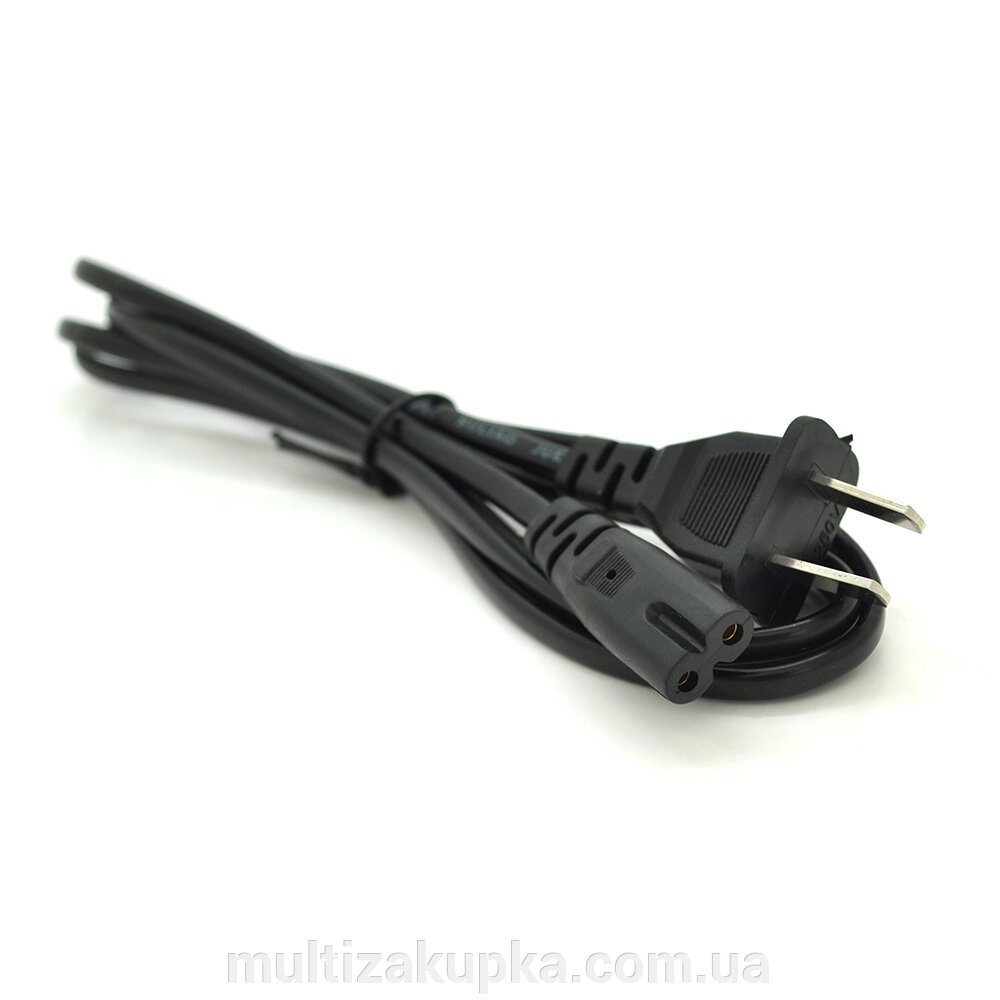 Кабель живлення 1.2m, 0.5mm, PC-184/2 A-C13 2 pin (американський роз'єм), Black, OEM Q50 від компанії Mультізакупка - фото 1