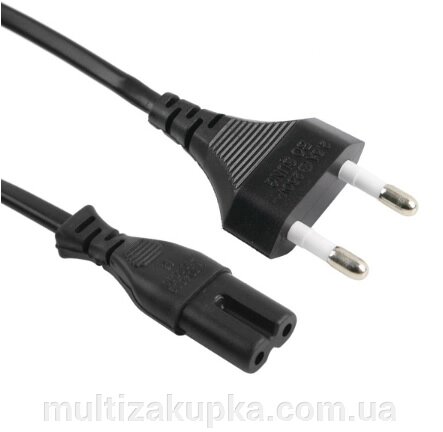 Кабель живлення 1.2m, 0.5mm, PC-184/2 CEE7 / 16-C7 2 pin (для побутової техніки), Black, OEM Q600 від компанії Mультізакупка - фото 1