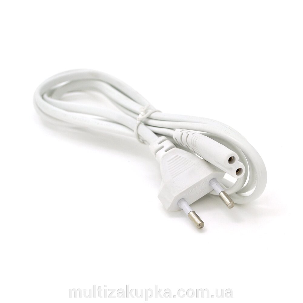 Кабель живлення 1.5m, 0.5mm, PC-184/2 CEE7 / 16-C7 2 pin (для побутової техніки), White, OEM Q500 від компанії Mультізакупка - фото 1