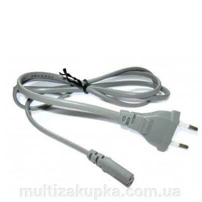 Кабель живлення 1.8m, 0.75mm, PC-184/2 CEE7/16-C7 2 pin (для побутової техніки), Gray, OEM Q500 від компанії Mультізакупка - фото 1