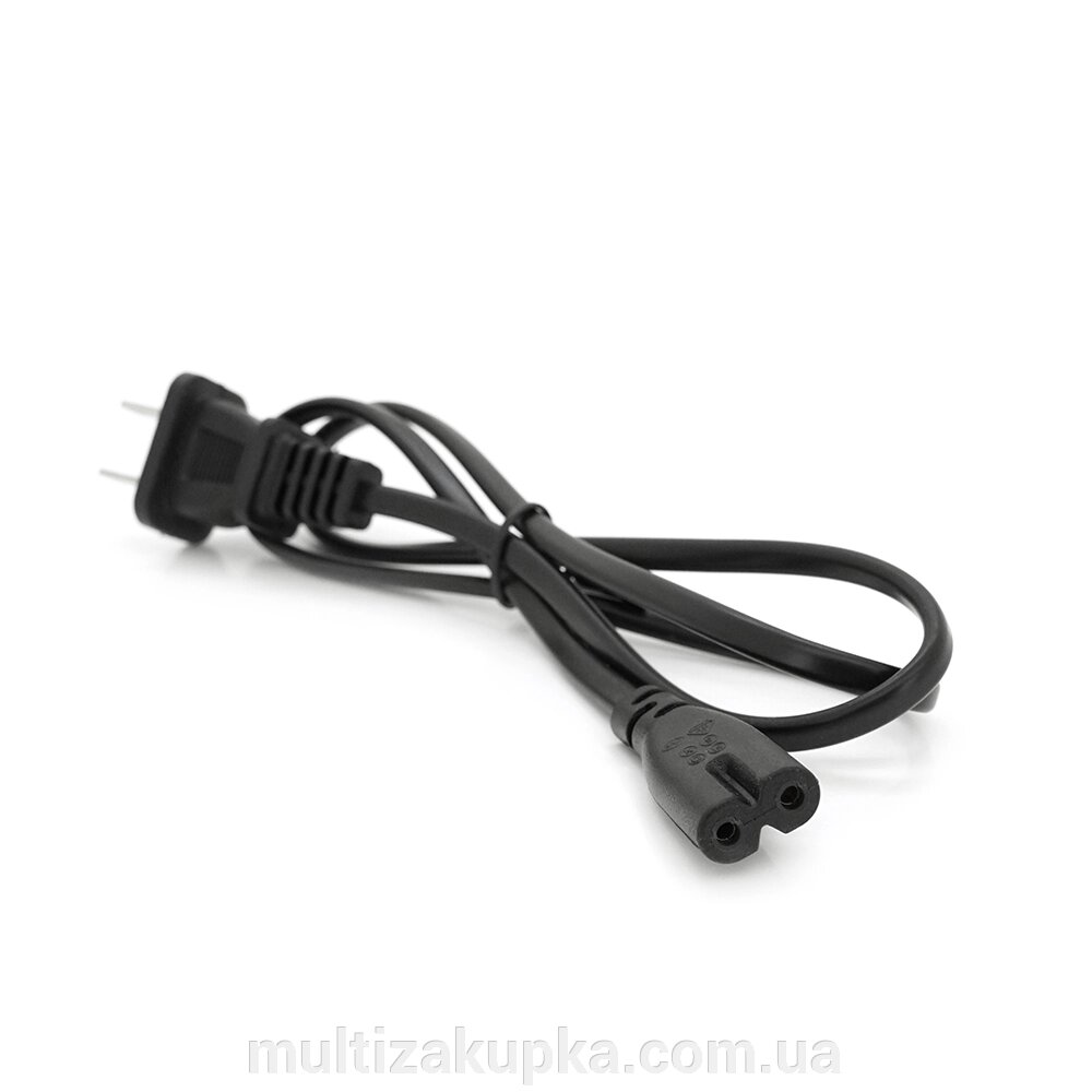 Кабель живлення CN 0.7m, 0.5mm, PC-184/2 A-C7 2 pin (американський роз'єм), Black, OEM Q50 від компанії Mультізакупка - фото 1