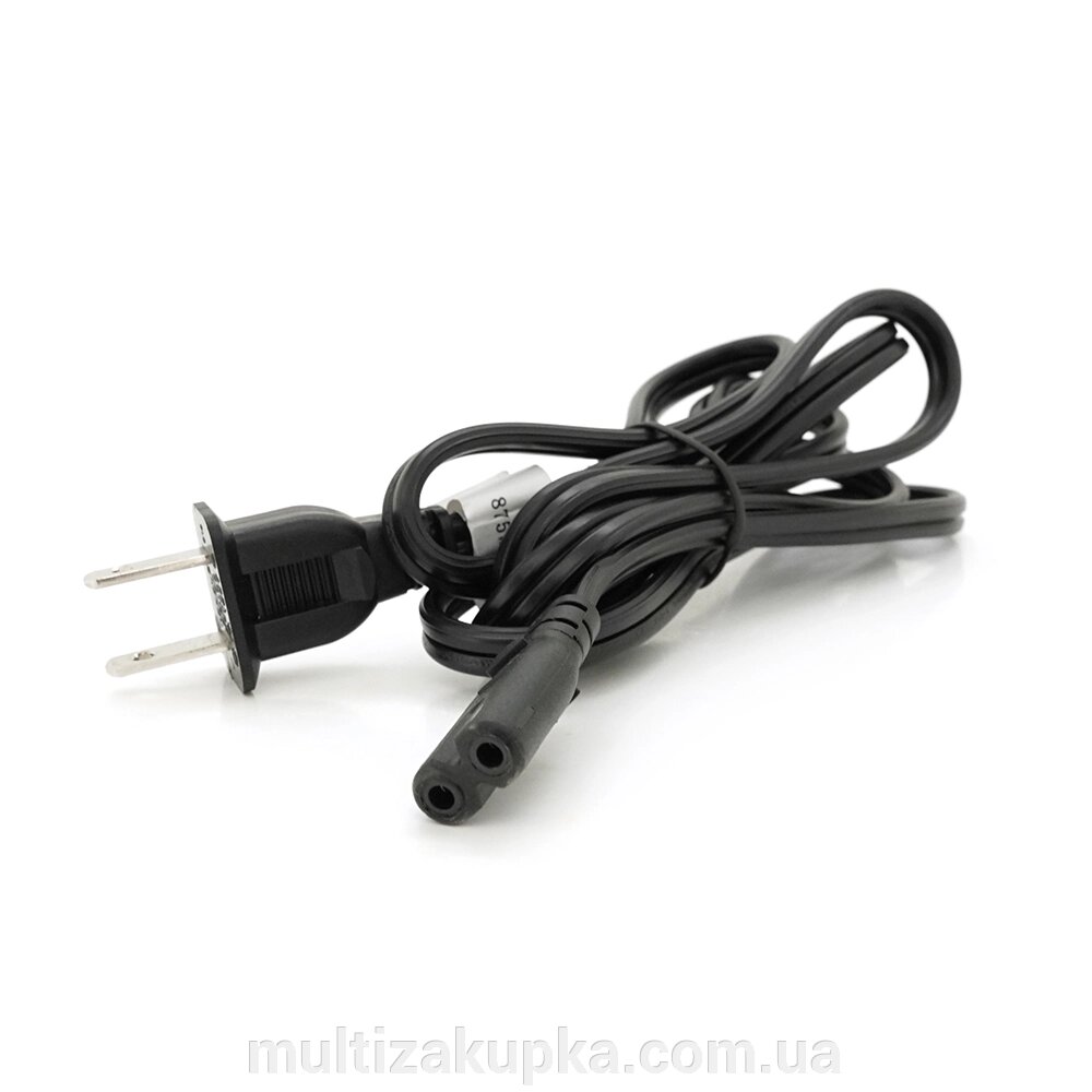 Кабель живлення CN 1.5m, 0.5mm, PC-184/2 A-C7 2 pin (американський роз'єм), Black, OEM Q50 від компанії Mультізакупка - фото 1