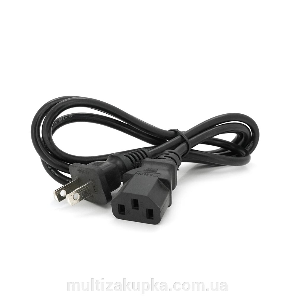 Кабель живлення CN 1m, 0.5mm, PC-184/2 B-C13 2 pin (американський роз'єм), Black, OEM Q50 від компанії Mультізакупка - фото 1