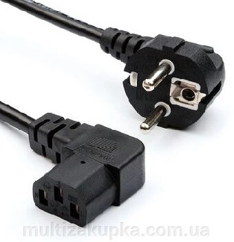 Кабель живлення Schuko кутовий PC-186A CEE7 /7-C13, 1.5M, 0.75mm, євровилках під 90 градусів, OEM Q25 / 250 від компанії Mультізакупка - фото 1