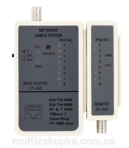 Кабельний тестер Merlion ST-248BNC, RJ-45 + BNC від компанії Mультізакупка - фото 1