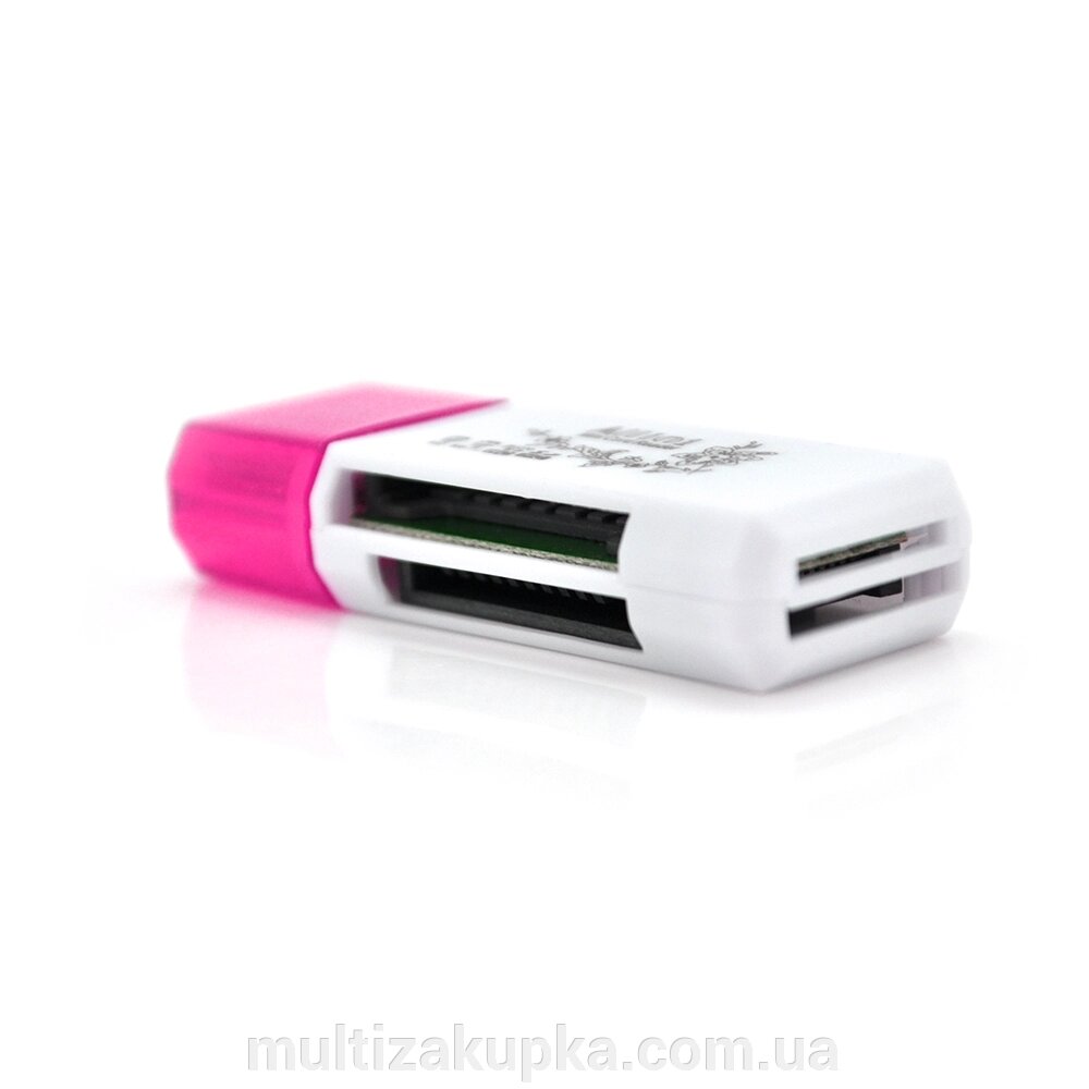 Кардридер універсальний 4в1 MERLION CRD-4YE TF/Micro SD, USB2.0, Purple, OEM Q1500 від компанії Mультізакупка - фото 1