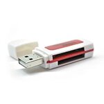 Кардридер універсальний 4в1 MERLION CRD-5RD TF/Micro SD, USB2.0, RED, OEM Q50 від компанії Mультізакупка - фото 1