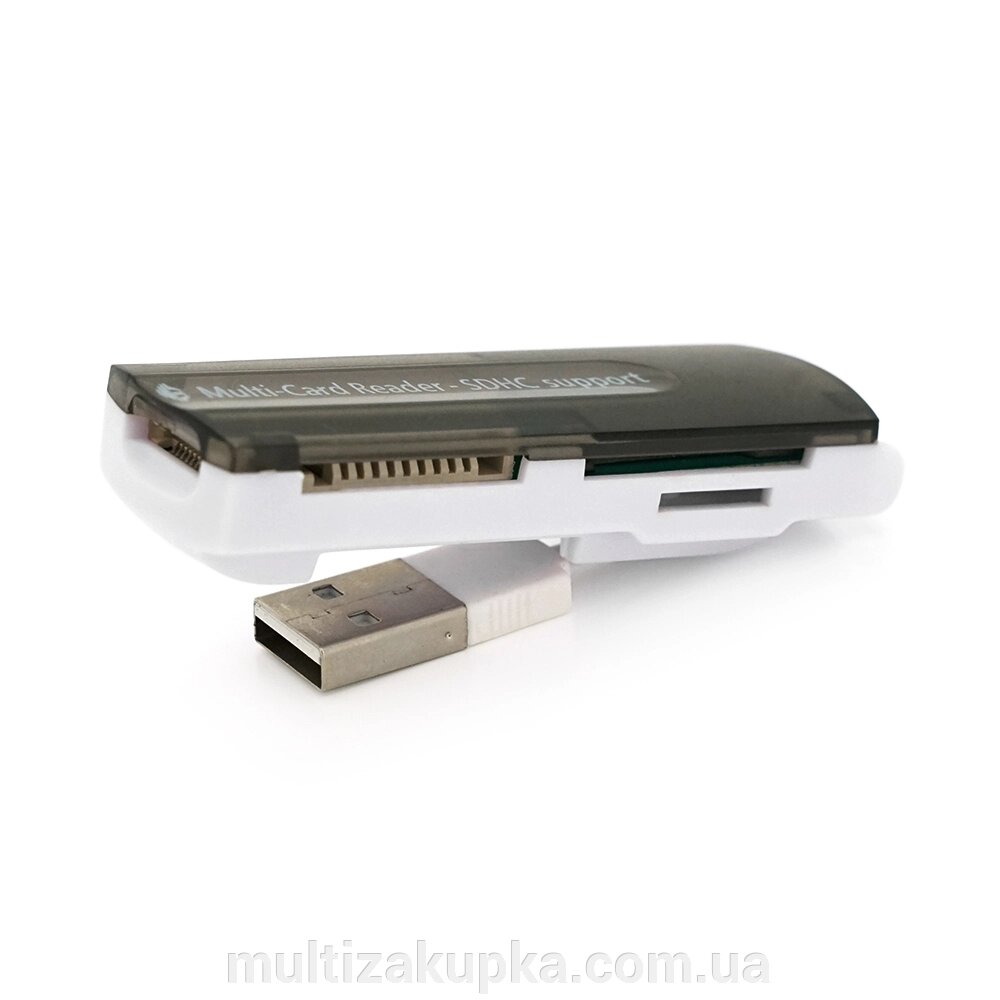 Кардрідер універсальний 4в1 MERLION CRD-7BL TF / Micro SD, USB2.0, Black, OEM Q50 від компанії Mультізакупка - фото 1