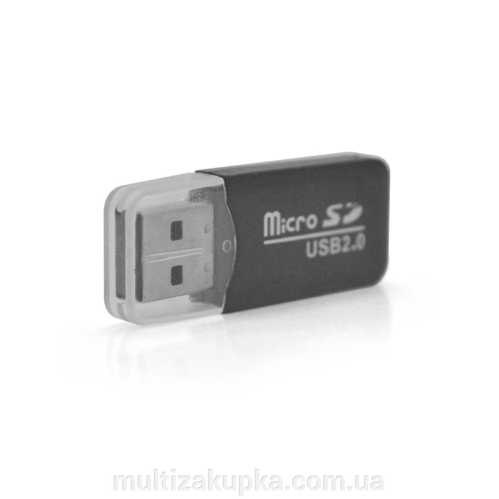 Кардридер універсальний MERLION CRD-1BK TF/Micro SD, USB2.0, Black, OEM Q1500 від компанії Mультізакупка - фото 1