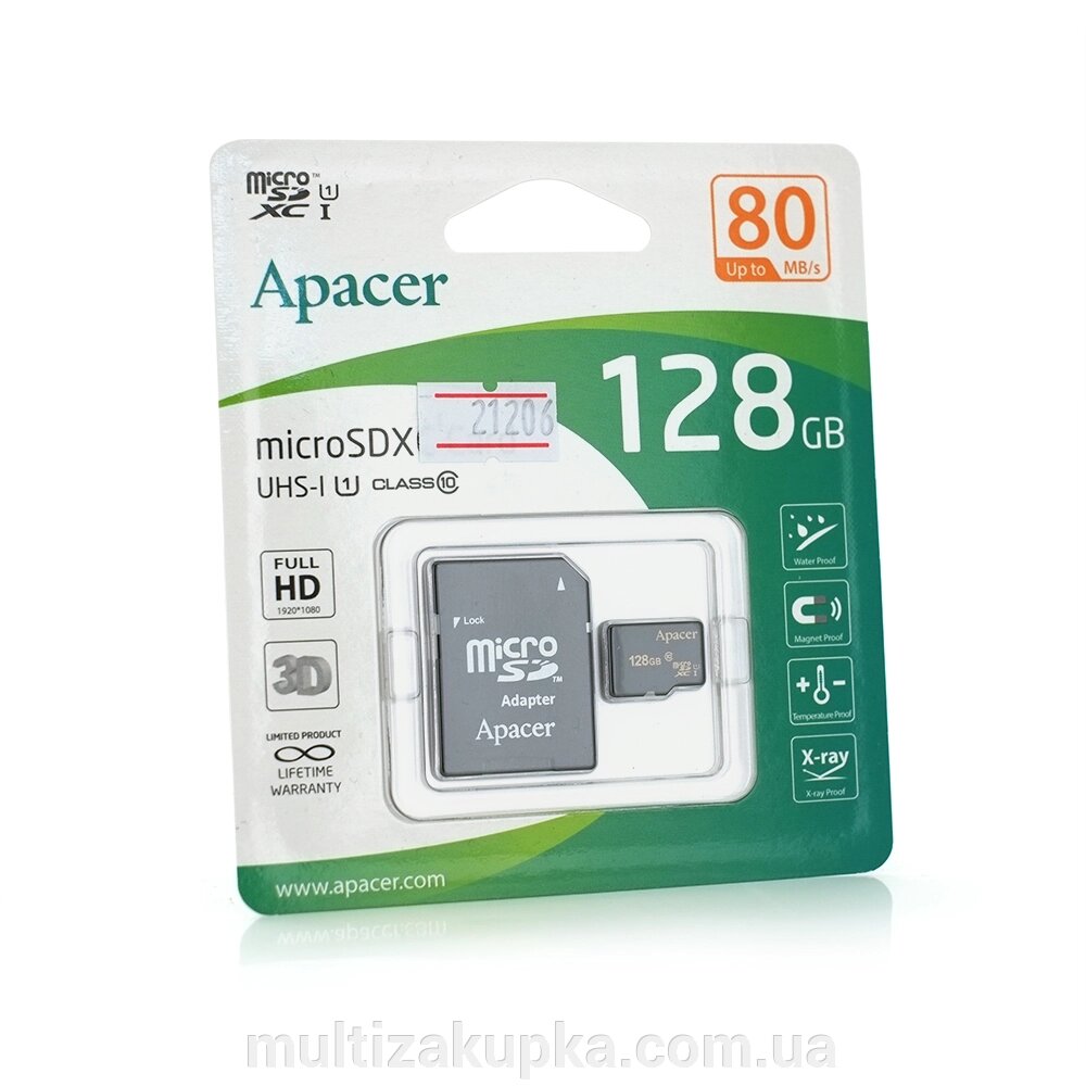 Карта пам'яті Apacer microSDHC Class 10 UHS-I, 128GB від компанії Mультізакупка - фото 1