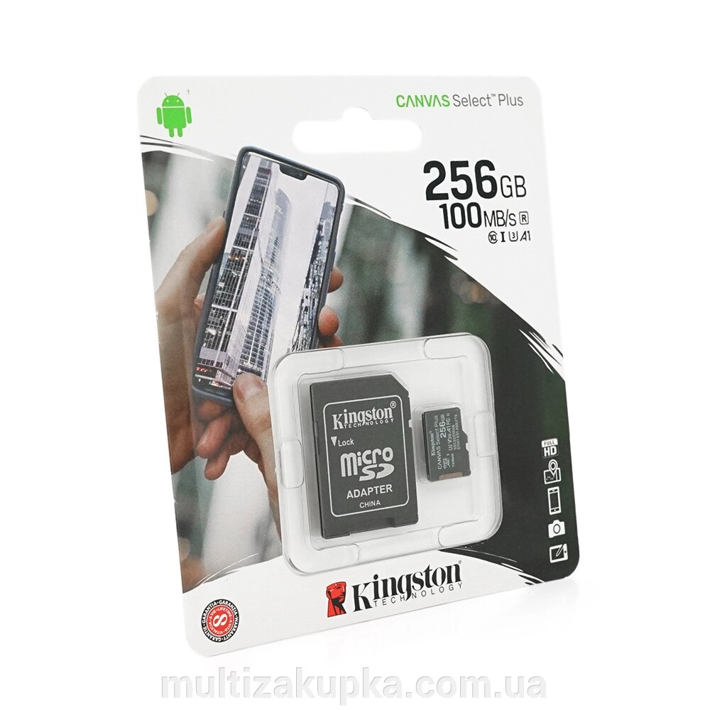 Карта пам'яті Kingston Canvas microSDHC Class 10 A1 UHS-I, 256GB від компанії Mультізакупка - фото 1