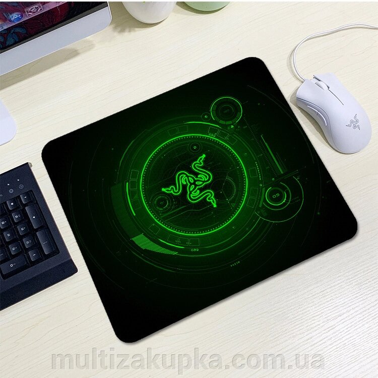 Килимок 200*240 тканинний RAZER 14, товщина 2 мм, колір Black/Green, Пакет від компанії Mультізакупка - фото 1