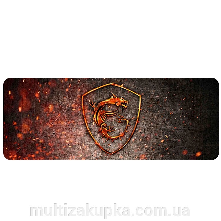 Килимок 300*600 тканинний MSI Fire Dragon з бічною прошивкою, товщина 2 мм, Black/red, Пакет від компанії Mультізакупка - фото 1