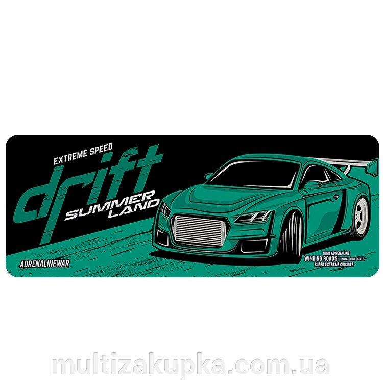 Килимок 300*700 тканинний Drift з боковою прошивкою, товщина 2 мм, колір Dark green, Пакет від компанії Mультізакупка - фото 1