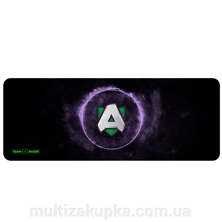 Килимок 300*700 тканинний RAZER TEAM з боковою прошивкою, товщина 3 мм, колір Black/Violet, OEM від компанії Mультізакупка - фото 1