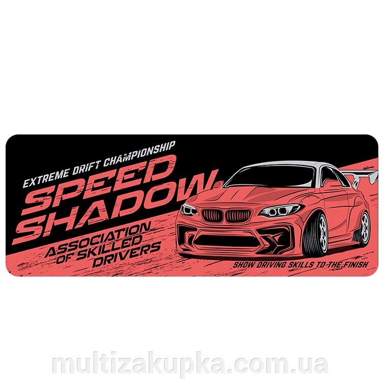 Килимок 300*700 тканинний Speed shadow з боковою прошивкою, товщина 2 мм, колір Dark red, Пакет від компанії Mультізакупка - фото 1