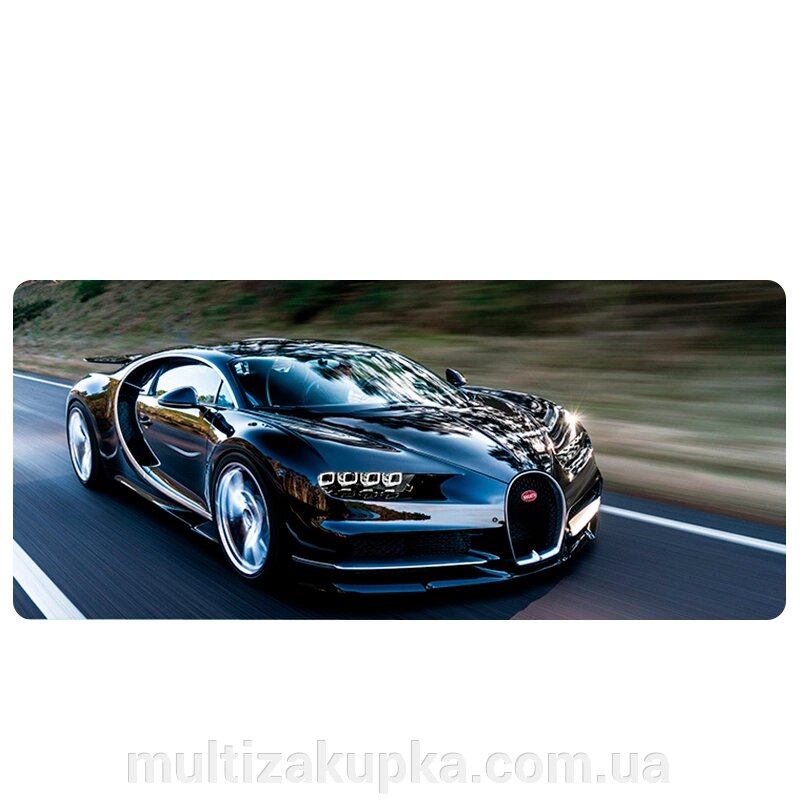 Кілімок 300*800 тканинний Bugatti Chiron з боковою прошивкою, товщина 3 мм, Black, Пакет від компанії Mультізакупка - фото 1