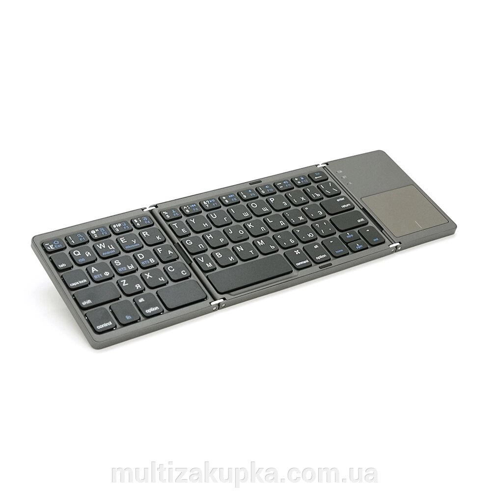 Клавіатура бездротова B033, розкладна, 64 клавіші, Touchpad, (Eng/Pyc), 2.4G, Gray, 300x98mm, Box від компанії Mультізакупка - фото 1